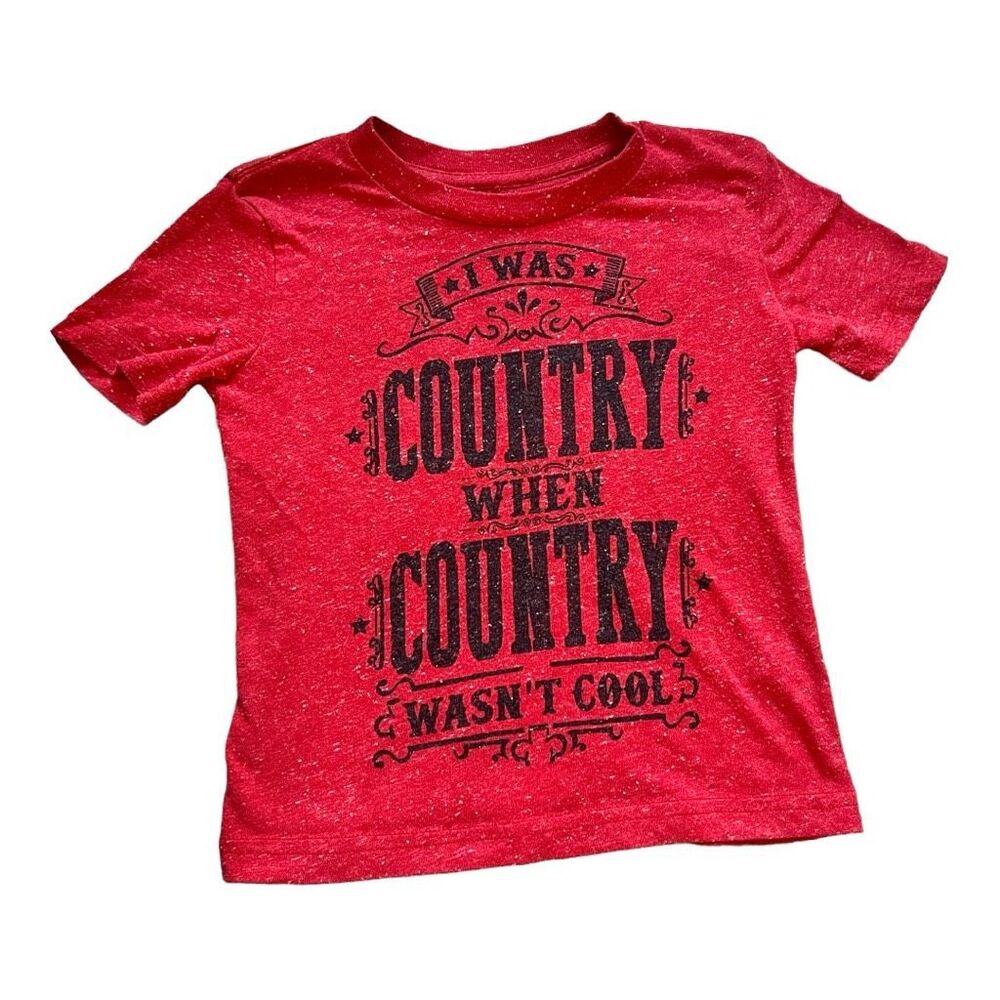 Toddler Boys Jumping Beans I Was Country Graphic Tee Shirt - Sz 2T